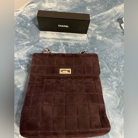 100% AUTHENTIC CHANEL SUEDE MULTI POCKET CHAIN CROSSBODY MADEMOISELLE BAG - Picture 4 of 16